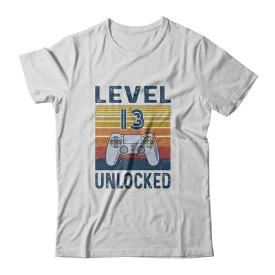 Level 13 Unlocked Video Gamer 13th Birthday Gifts-T-Shirt & Hoodie-Classic T-Shirt-White