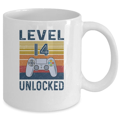 Level 14 Unlocked Video Gamer 14th Birthday Gifts Mug-Coffee Mug-Mug-White