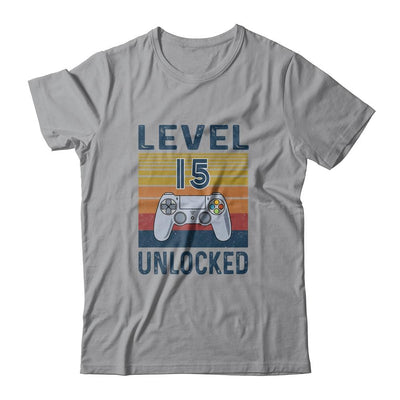 Level 15 Unlocked Video Gamer 15th Birthday Gifts-T-Shirt & Hoodie-Classic T-Shirt-Sport Grey