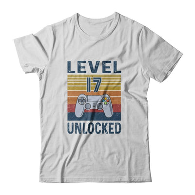 Level 17 Unlocked Video Gamer 17th Birthday Gifts-T-Shirt & Hoodie-Classic T-Shirt-White