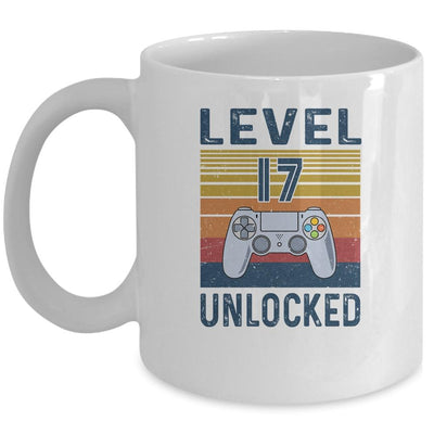 Level 17 Unlocked Video Gamer 17th Birthday Gifts Mug-Coffee Mug-Mug-White