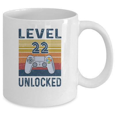 Level 22 Unlocked Video Gamer 22th Birthday Gifts Mug-Coffee Mug-Mug-White