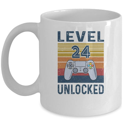 Level 24 Unlocked Video Gamer 24th Birthday Gifts Mug-Coffee Mug-Mug-White