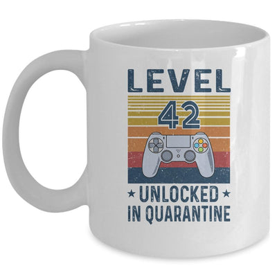 Level 42 Unlocked Video Gamer In Quarantine 42th Birthday Mug-Coffee Mug-Mug-White