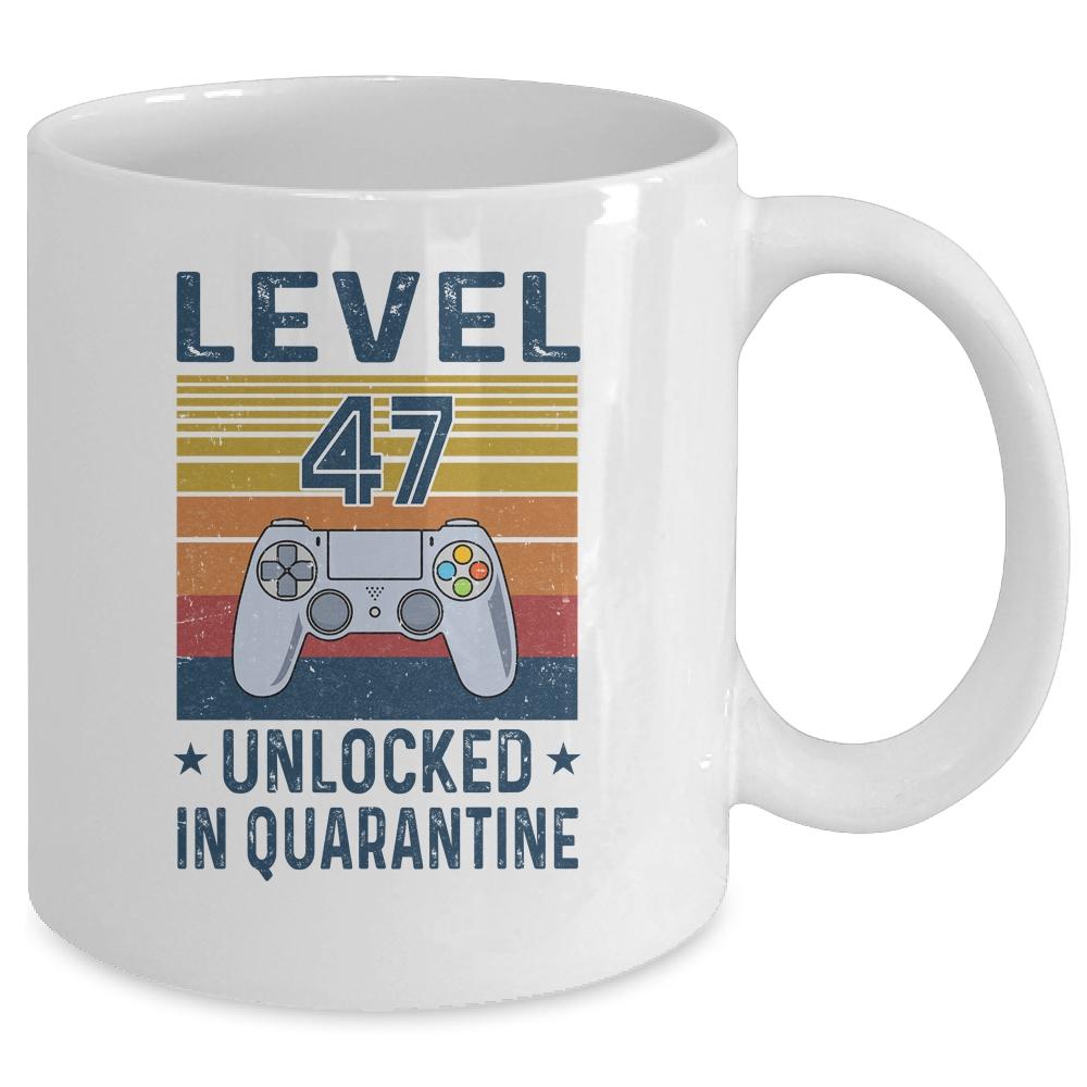 Level 47 Unlocked Video Gamer In Quarantine 47th Birthday Mug-Coffee Mug-Mug-White