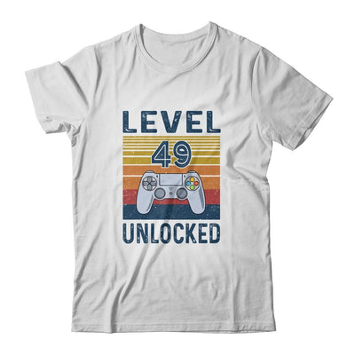 Level 49 Unlocked Video Gamer 49th Birthday Gifts-T-Shirt & Hoodie-Classic T-Shirt-White