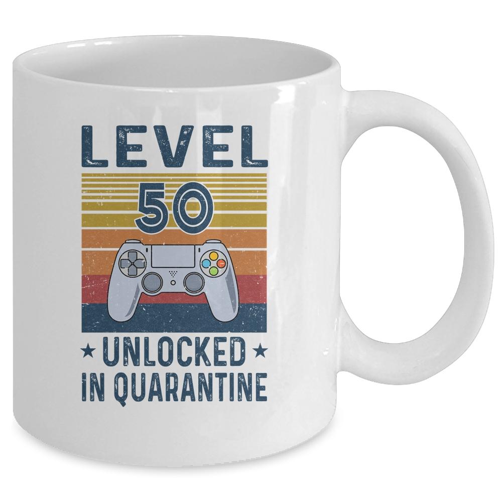 Level 50 Unlocked Video Gamer In Quarantine 50th Birthday Mug-Coffee Mug-Mug-White