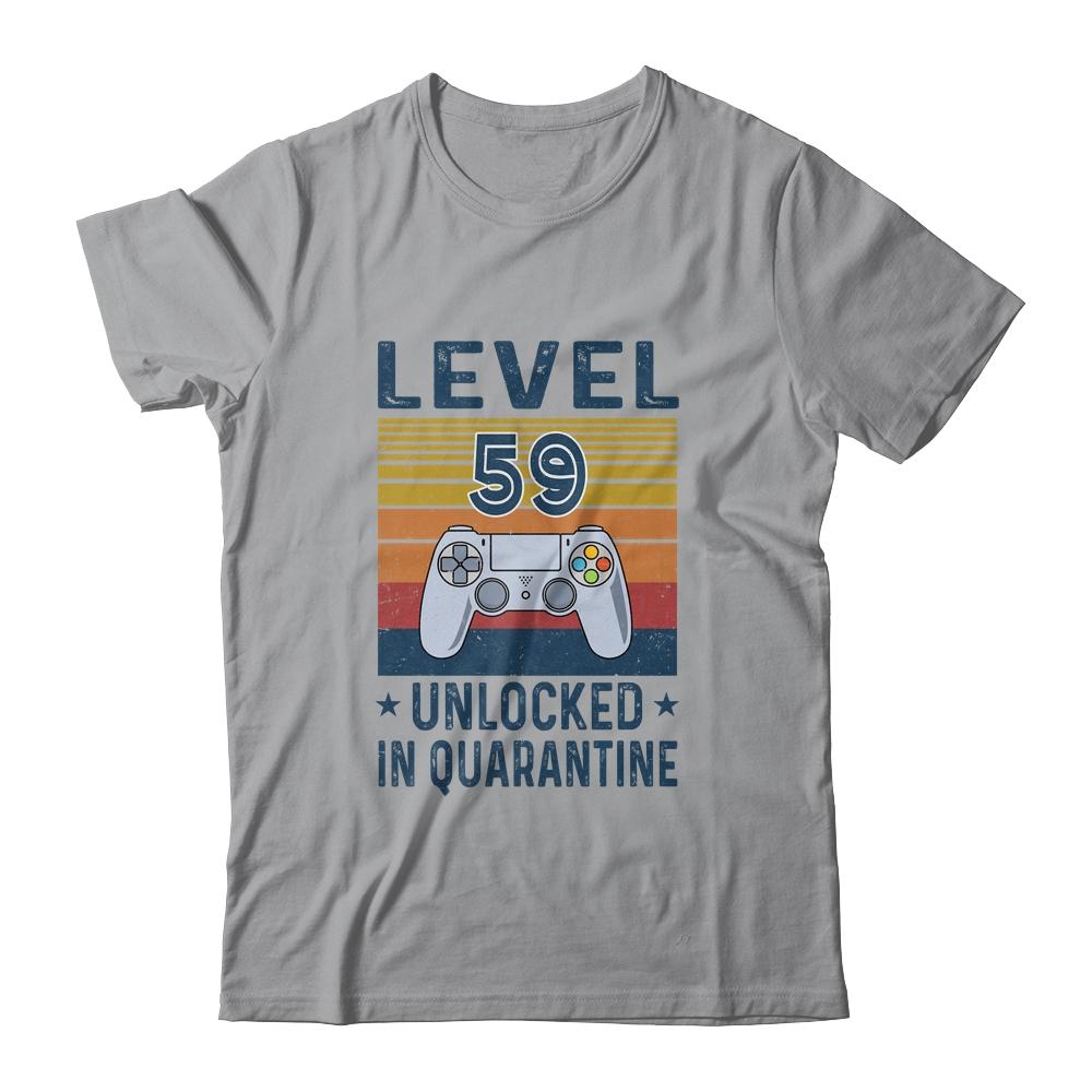 Level 59 Unlocked Video Gamer In Quarantine 59th Birthday-T-Shirt & Hoodie-Classic T-Shirt-Sport Grey