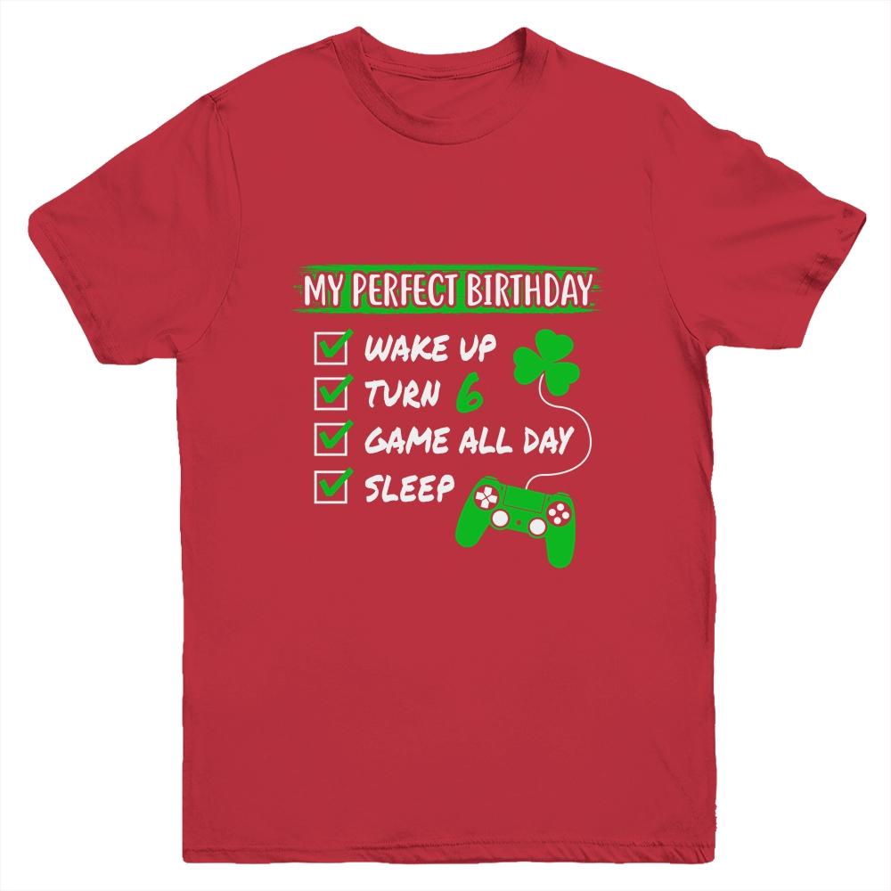 Level 6 Birthday Party 6 Years Old Video Games Perfect Birthday Youth-Youth Shirt-Youth T-Shirt-Red