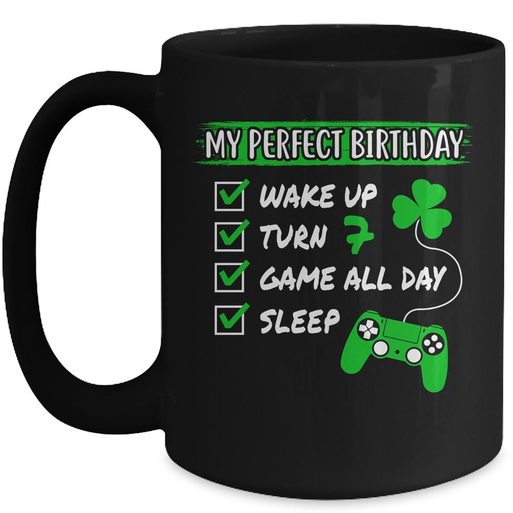 Level 7 Birthday Party 7 Years Old Video Games Perfect Birthday Mug-Coffee Mug-Mug-Black