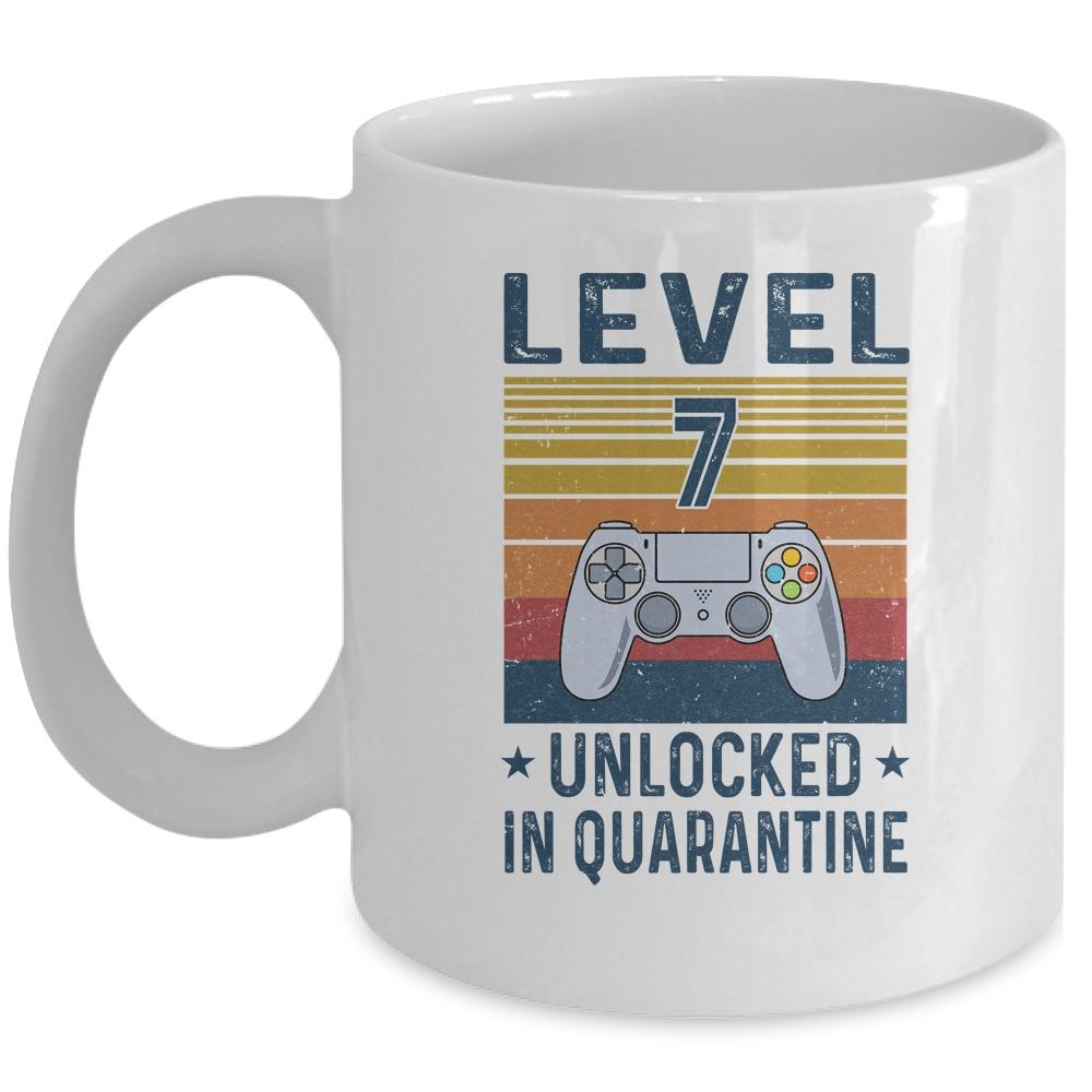 Level 7 Unlocked Video Gamer In Quarantine 7th Birthday Mug-Coffee Mug-Mug-White