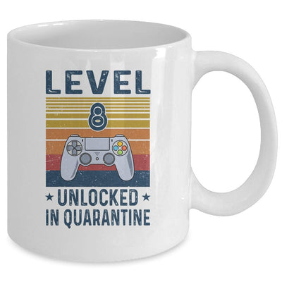 Level 8 Unlocked Video Gamer In Quarantine 8th Birthday Mug-Coffee Mug-Mug-White