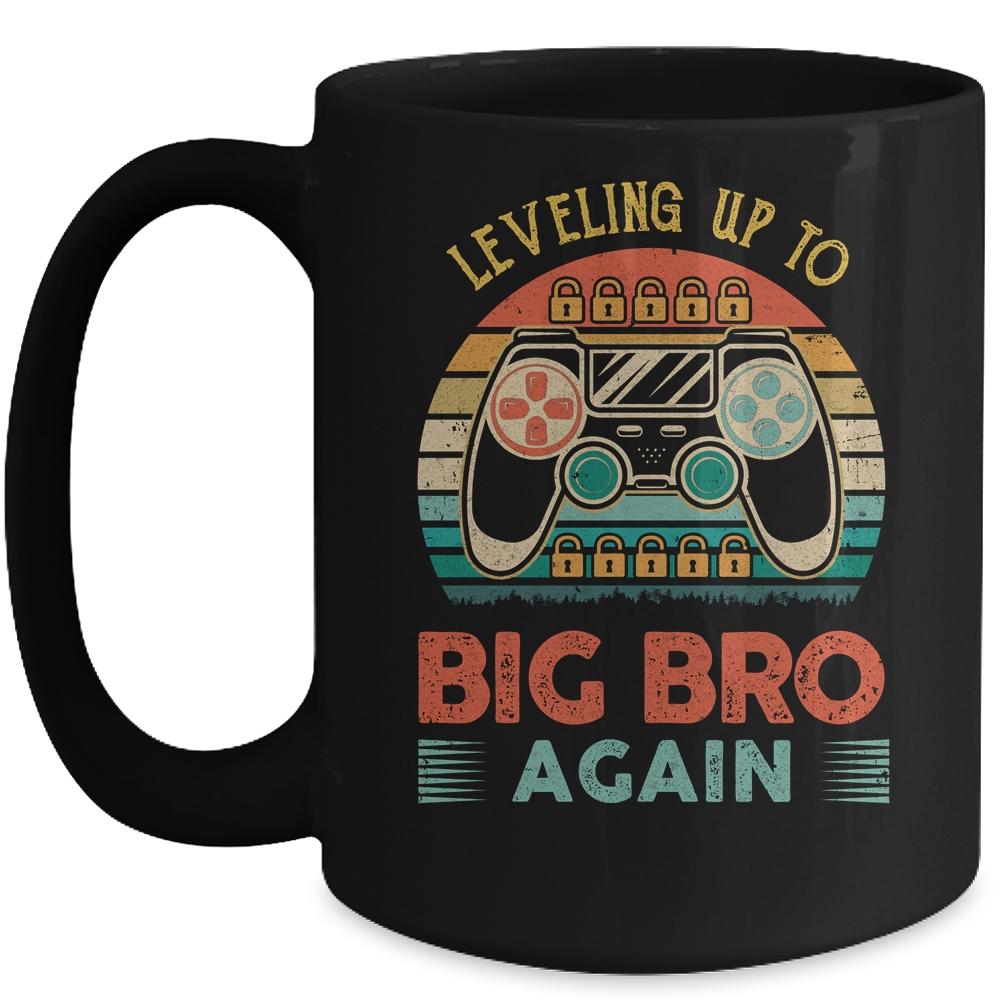 Leveling Up To Big Bro Again Vintage Big Brother Mug-Coffee Mug-Mug-Black