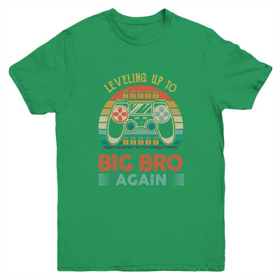 Leveling Up To Big Bro Again Vintage Big Brother Youth-Youth Shirt-Youth T-Shirt-Irish Green