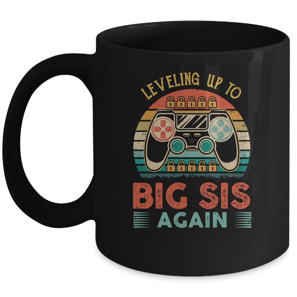 Leveling Up To Big Sis Again Vintage Big Sister Mug