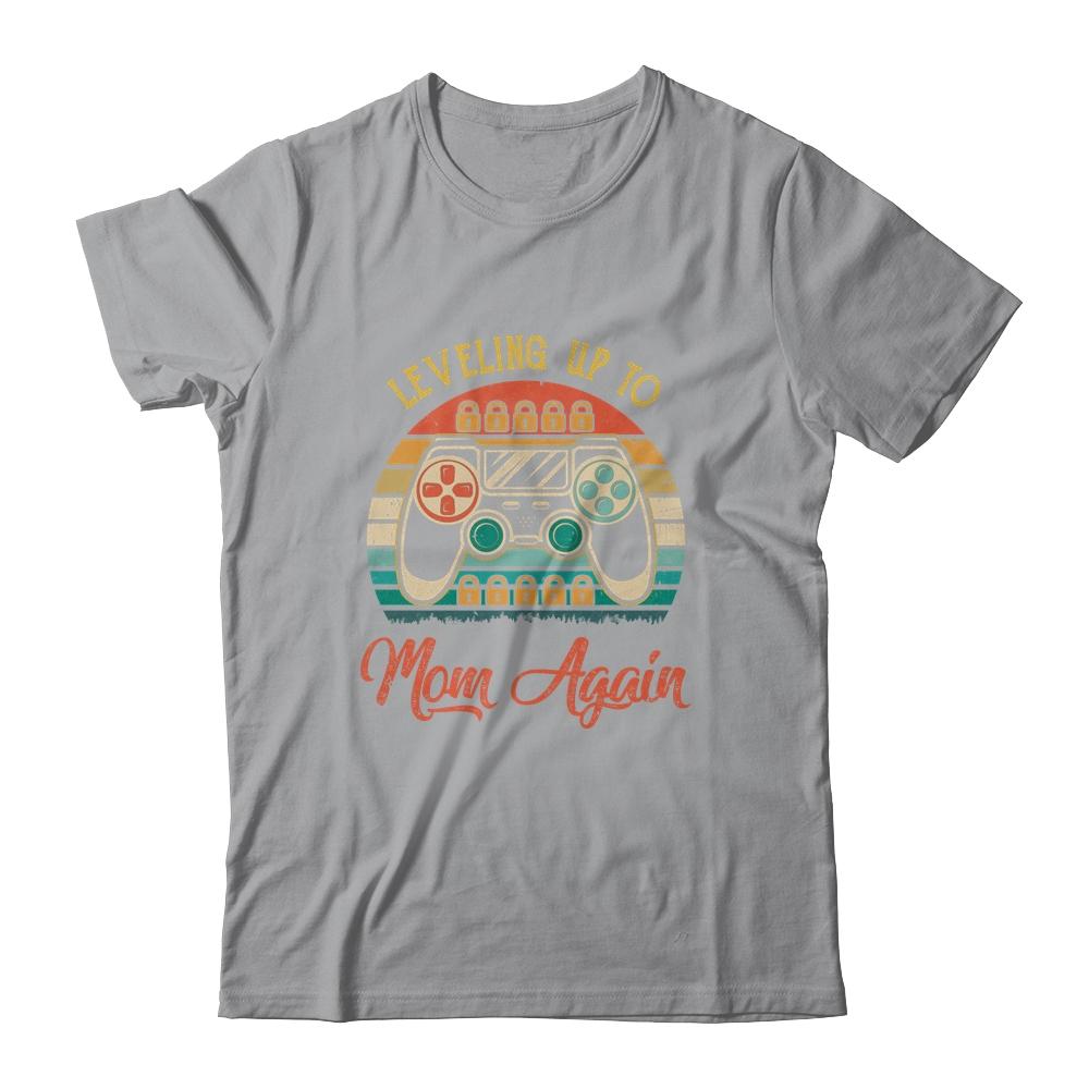 Leveling Up To Mom Again Pregnancy Announcement-T-Shirt & Tank Top-Classic T-Shirt-Sport Grey