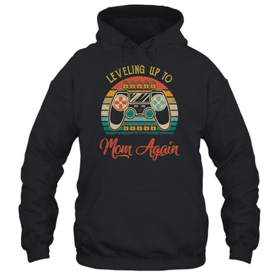 Leveling Up To Mom Again Pregnancy Announcement-T-Shirt & Tank Top-Pullover Hoodie-Black