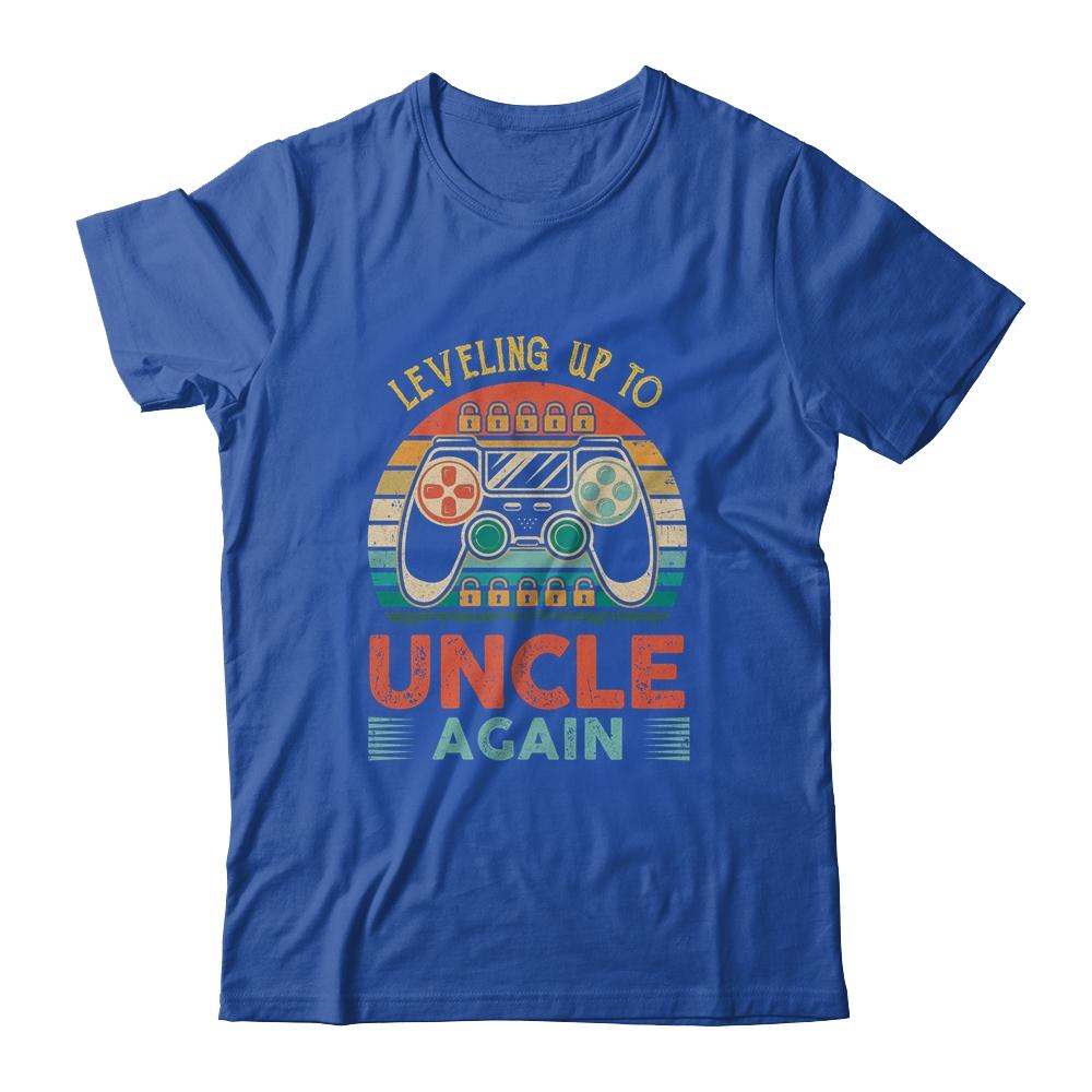 Leveling Up To Uncle Again Father's Day Vintage-T-Shirt & Hoodie-Classic T-Shirt-Royal