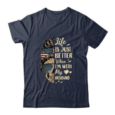 Life Is Just Better When Im With My Husband Skull Flag-T-Shirt & Tank Top-Classic T-Shirt-Navy