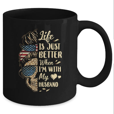 Life Is Just Better When Im With My Husband Skull Flag Mug-Coffee Mug-Mug-Black