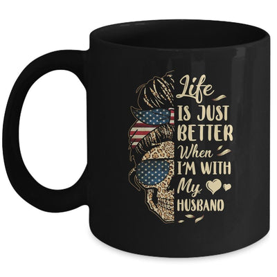 Life Is Just Better When Im With My Husband Skull Flag Mug-Coffee Mug-Mug-Black