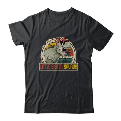 Little Sistersaurus T Rex Dinosaur Sister Saurus Family-T-Shirt & Hoodie-Classic T-Shirt-Black