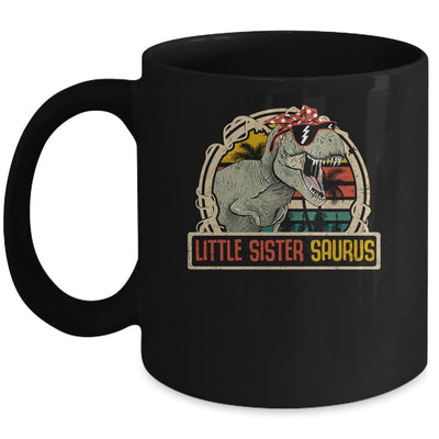 Little Sistersaurus T Rex Dinosaur Sister Saurus Family Mug-Coffee Mug-Mug-Black