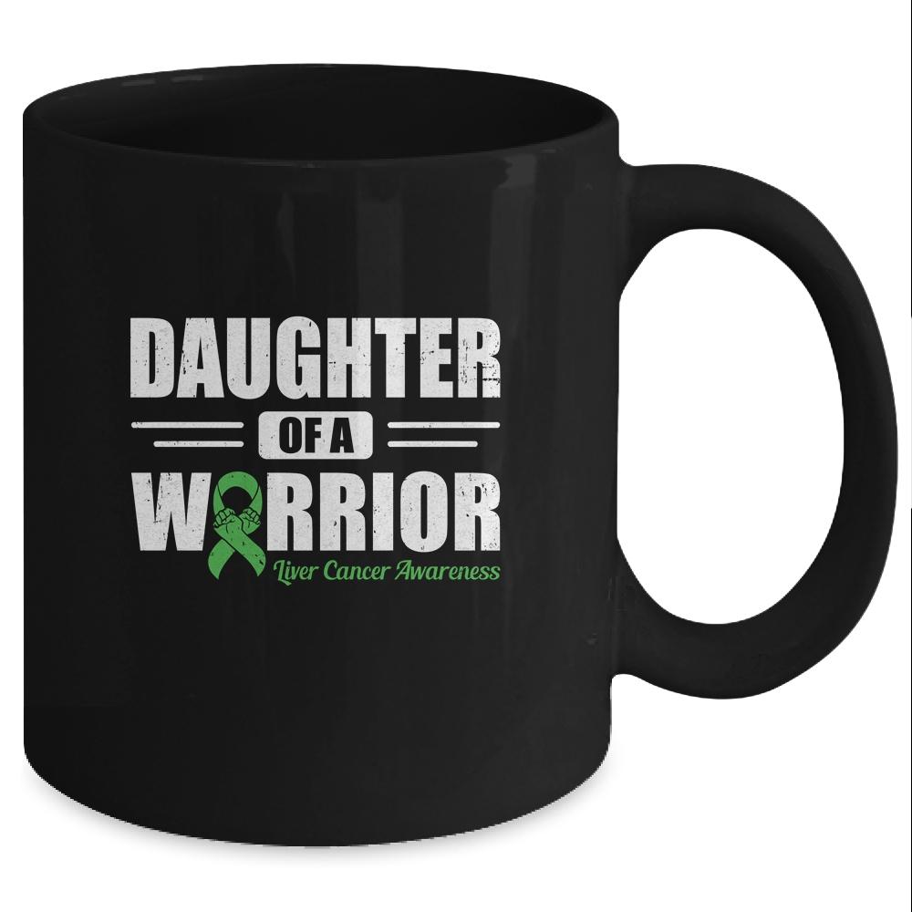 Liver Cancer Awareness Daughter Of Warrior Green Gift-Coffee Mug-Mug-Black