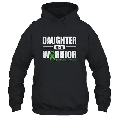 Liver Cancer Awareness Daughter Of Warrior Green Gift-T-Shirt & Hoodie-Pullover Hoodie-Black