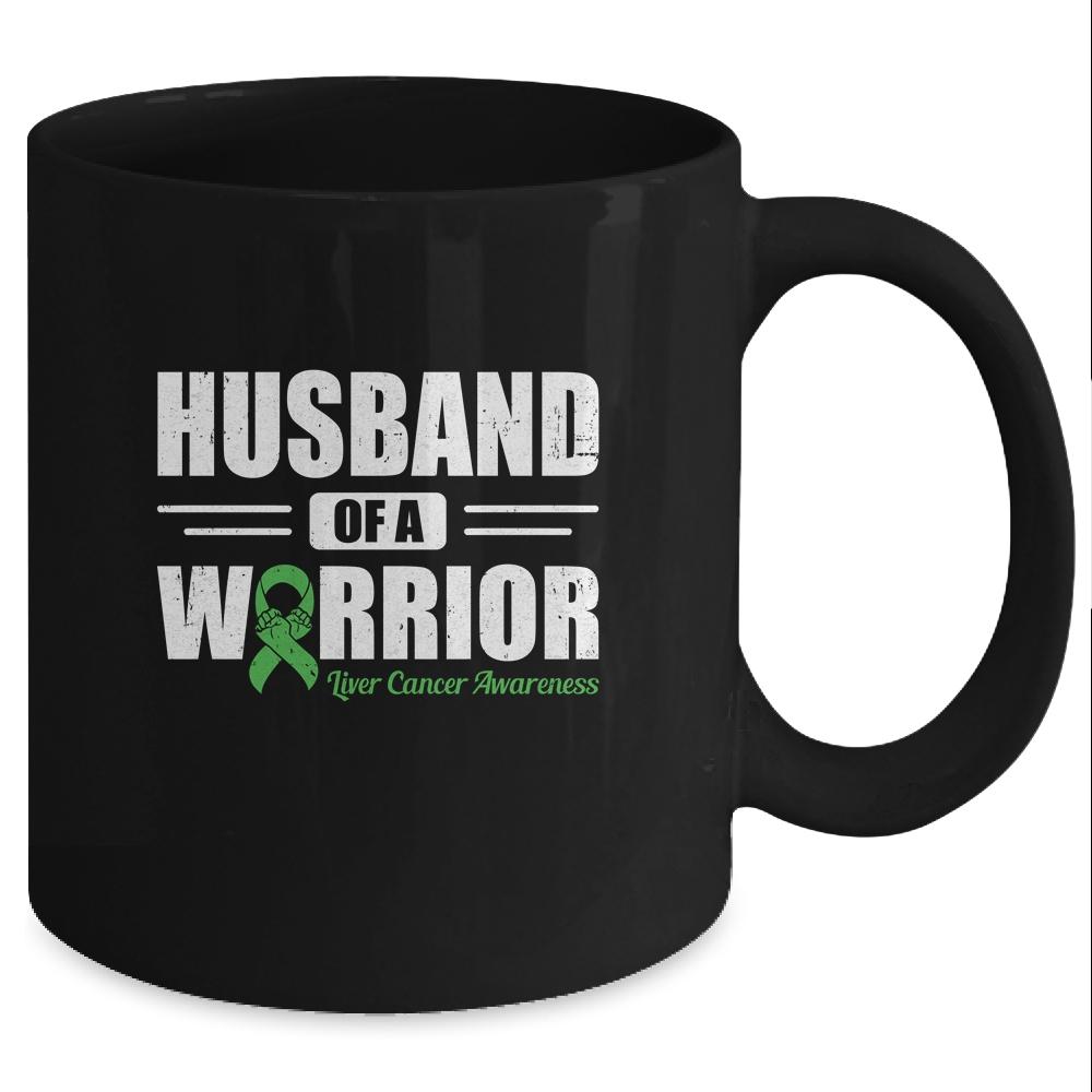 Liver Cancer Awareness Husband Of Warrior Green Gift-Coffee Mug-Mug-Black