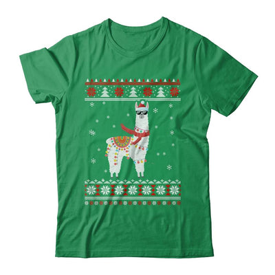 Llama Alpaca Christmas Tree Funny Ugly Christmas Sweater-T-Shirt & Sweatshirt-Classic T-Shirt-Irish Green