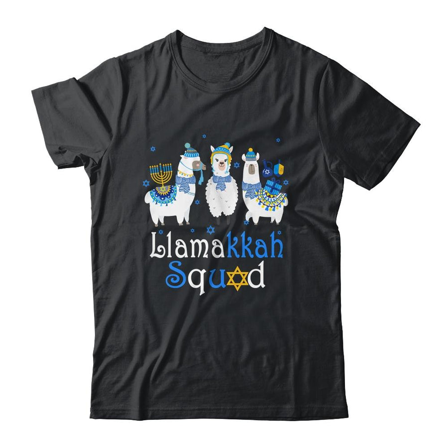Llamakkah Squad Funny Jewish Hanukkah Gift Cute Llama-T-Shirt & Sweatshirt-Classic T-Shirt-Black