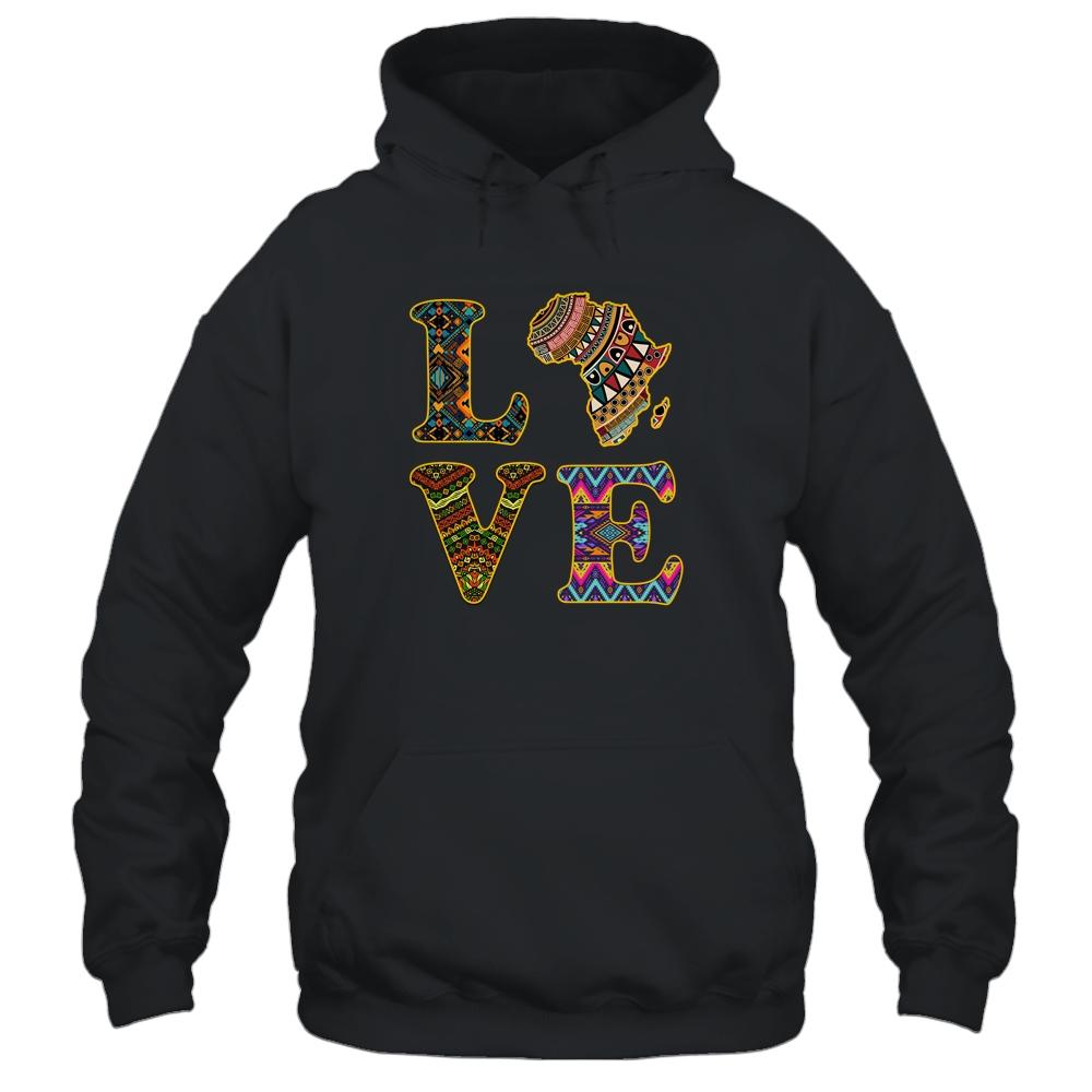 Love Africa African Kente Cloth Men Women Lover-T-Shirt & Tank Top-Pullover Hoodie-Black
