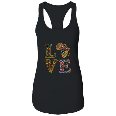 Love Africa African Kente Cloth Men Women Lover-T-Shirt & Tank Top-Women's Ideal Racerback Tank-Black