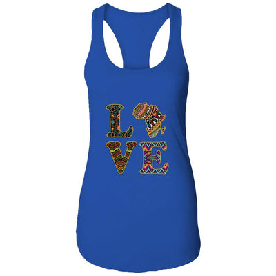 Love Africa African Kente Cloth Men Women Lover-T-Shirt & Tank Top-Women's Ideal Racerback Tank-Royal
