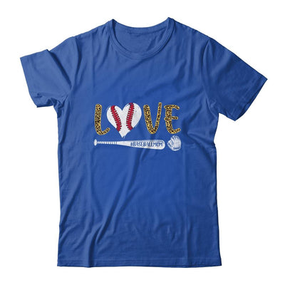 Love Baseball Mom Leopard Print Lover Mother's Day-T-Shirt & Tank Top-Classic T-Shirt-Royal