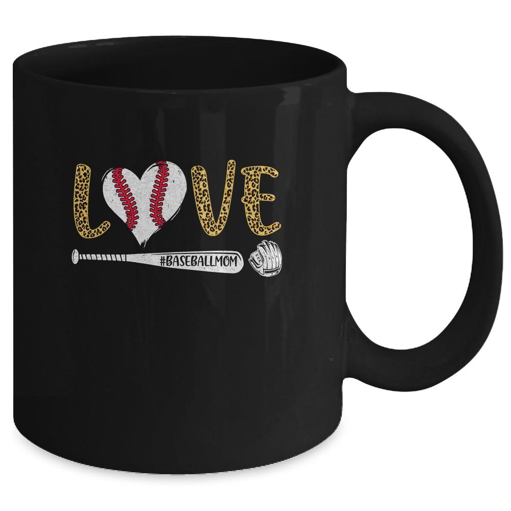 Love Baseball Mom Leopard Print Lover Mother's Day Mug-Coffee Mug-