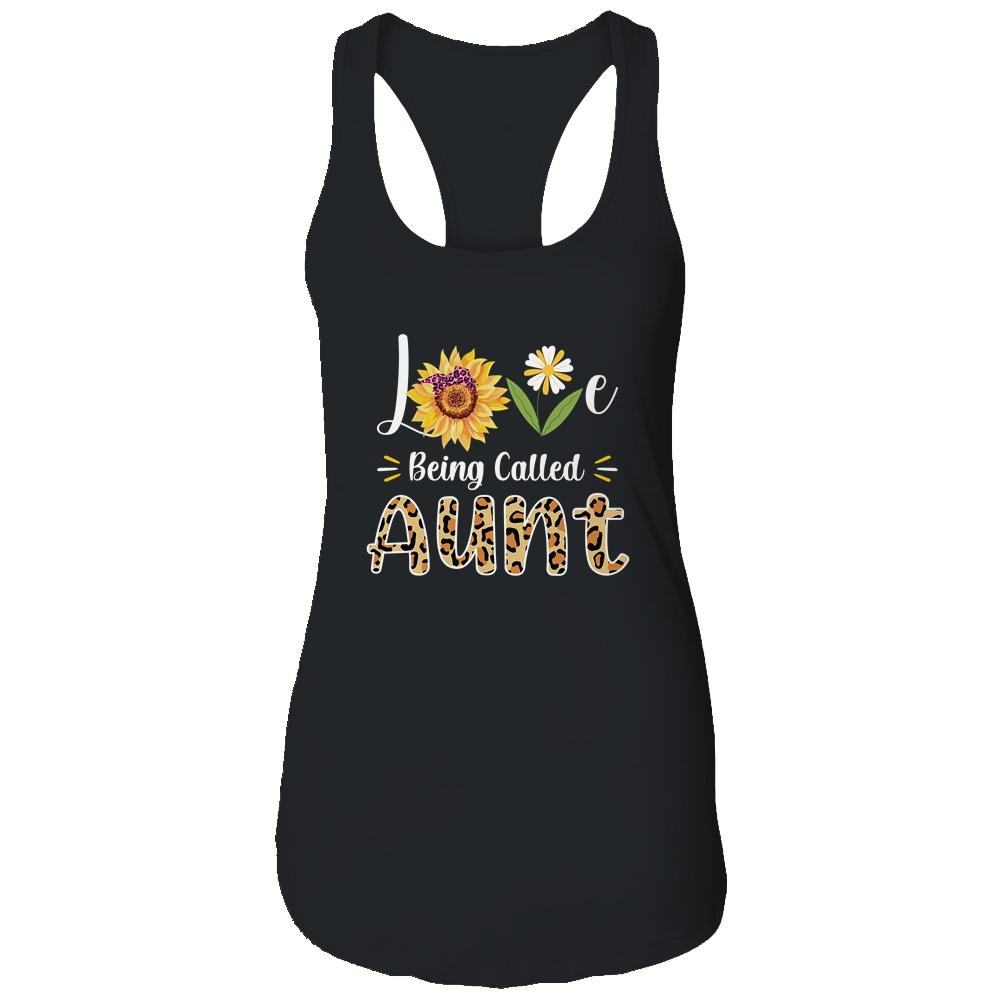 Love Being Called Aunt Sunflower Mothers Day-T-Shirt & Tank Top-Women's Ideal Racerback Tank-Black