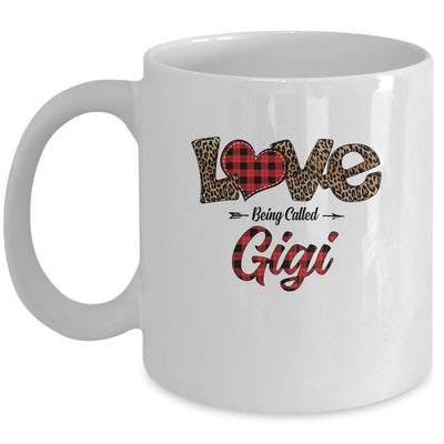 Love Being Called Gigi Leopard Red Plaid Heart Valentine Mug-Coffee Mug-Mug-White