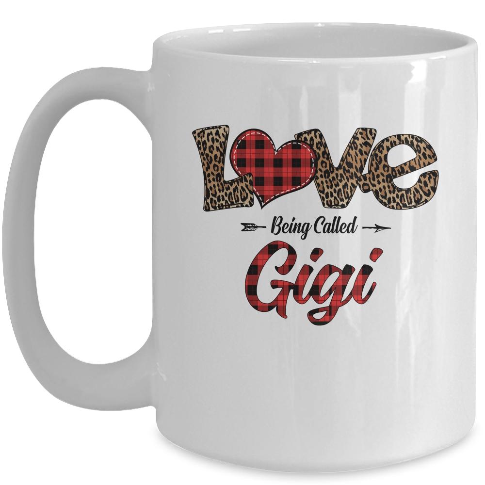 Love Being Called Gigi Leopard Red Plaid Heart Valentine Mug-Coffee Mug-Mug-White