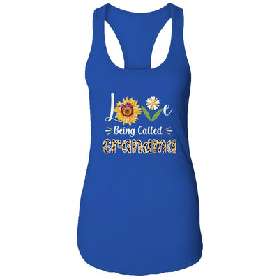 Love Being Called Grandma Sunflower Mothers Day-T-Shirt & Tank Top-Women's Ideal Racerback Tank-Royal