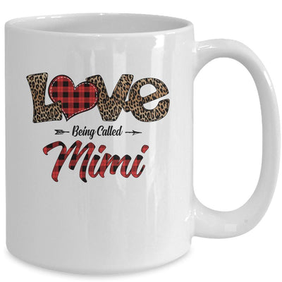 Love Being Called Mimi Leopard Red Plaid Heart Valentine Mug-Coffee Mug-