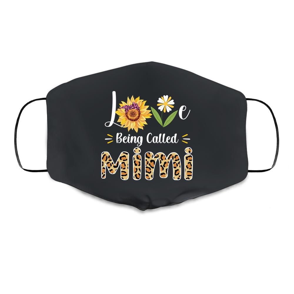 Love Being Called Mimi Sunflower Mothers Day Cloth Face Mask-Cloth Face Mask-Cloth Face Mask-Black