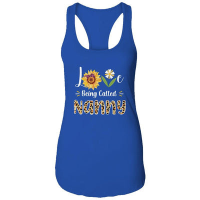Love Being Called Nanny Sunflower Mothers Day-T-Shirt & Tank Top-Women's Ideal Racerback Tank-Royal