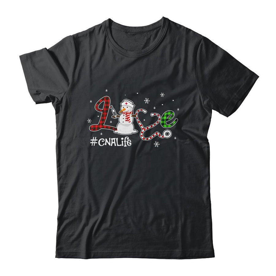 Love CNA Life Snowman Funny Nursing Christmas Day Gifts-T-Shirt & Sweatshirt-Classic T-Shirt-Black