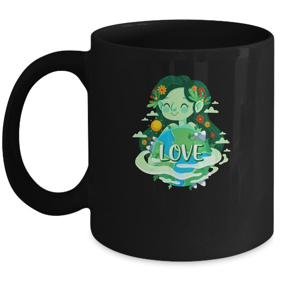 Love Mother Earth Day Save Our Planet Environment Green Mug-Coffee Mug-Mug-Black