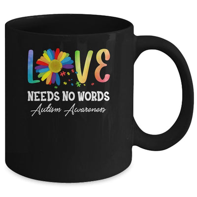 Love Needs No Words Autism Awareness Floral Colorful Mug-Coffee Mug-