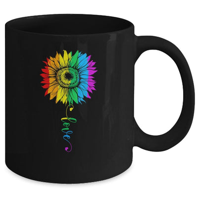 Love Sunflower Floral LGBTQ Rainbow Flag Gay Mug-Coffee Mug-