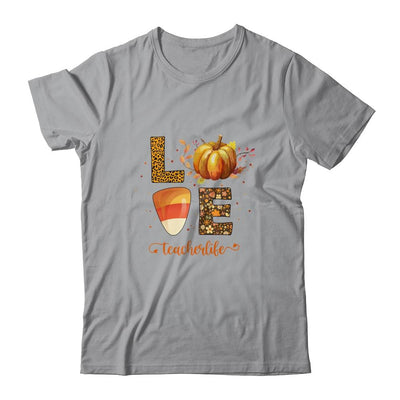 Love Teacher Life Pumpkin Halloween-T-Shirt & Sweatshirt-Classic T-Shirt-Sport Grey