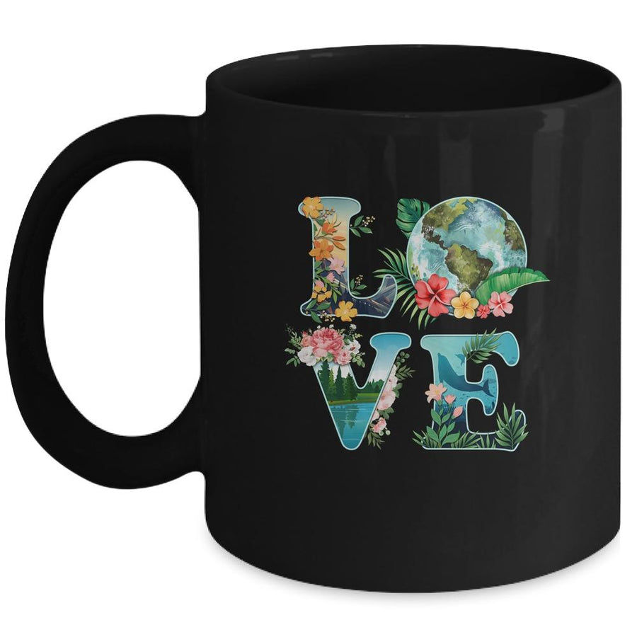 Love World Earth Day Planet Anniversary Earth Day Everyday Mug-Coffee Mug-Mug-Black